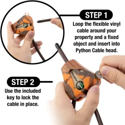 Python™ Adjustable Locking Cable 2-pk; Mossy Oak® Blaze™ Camouflage